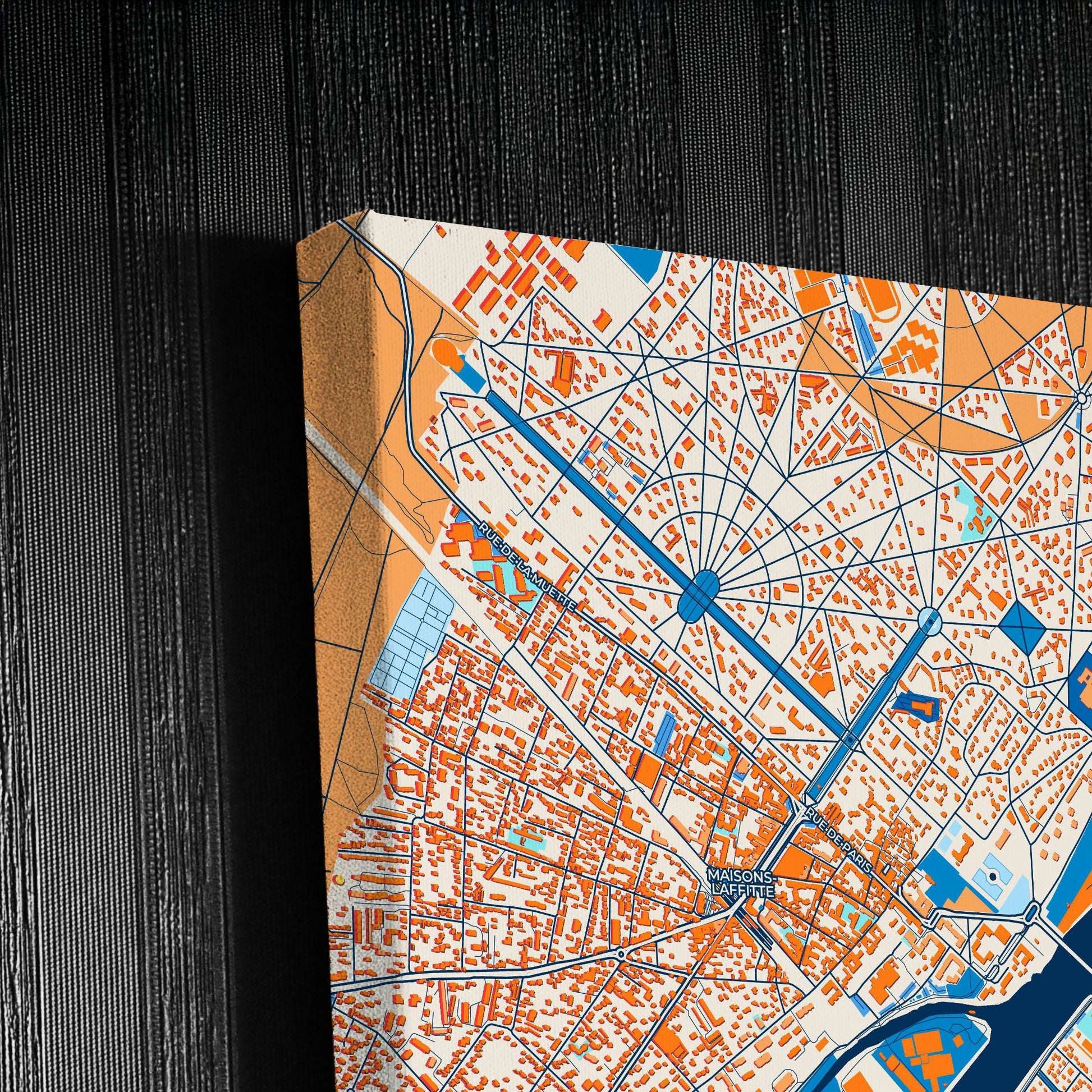 Sartrouville France Colorful City Map Canvas Print Detail