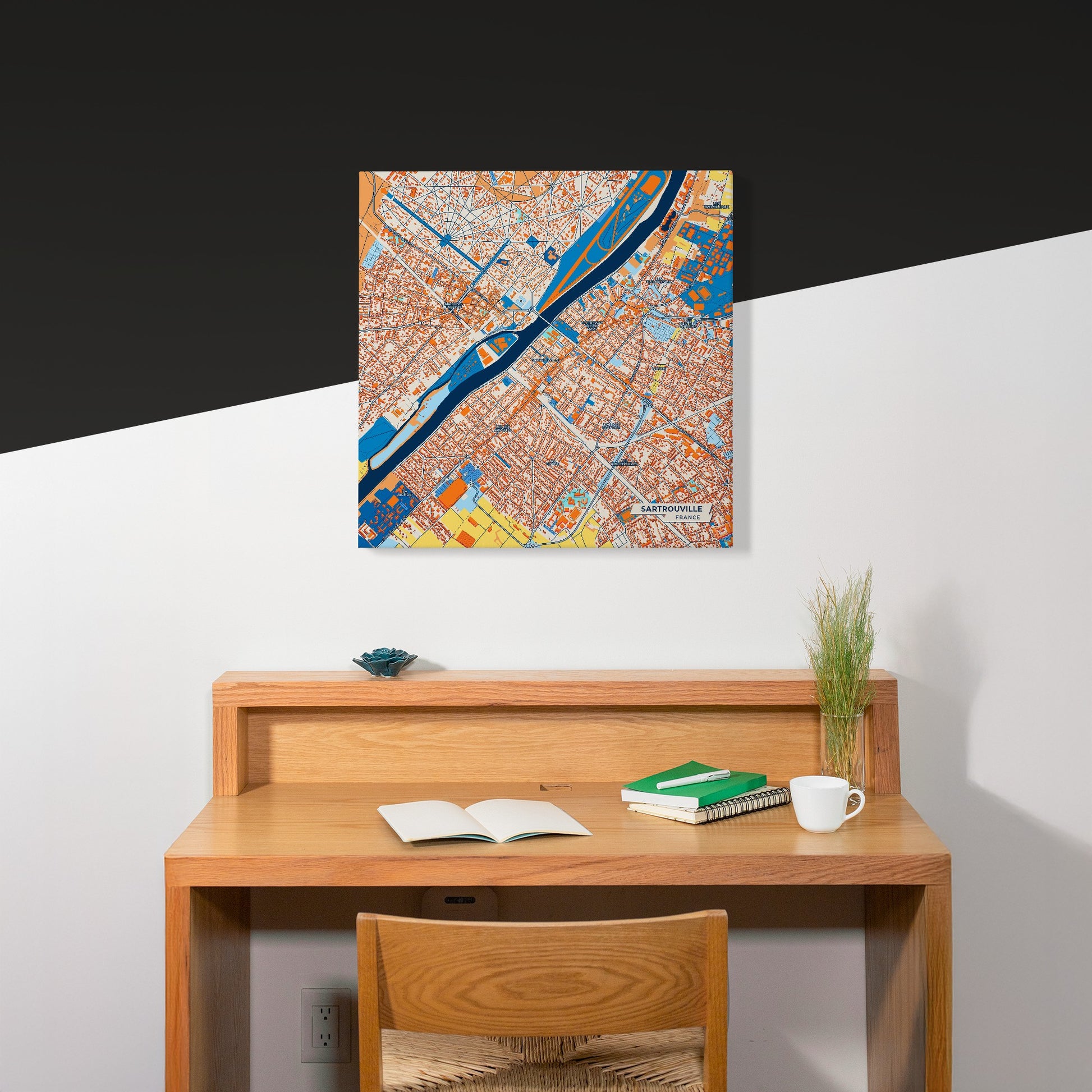 Sartrouville France Colorful City Map Canvas Print Scene