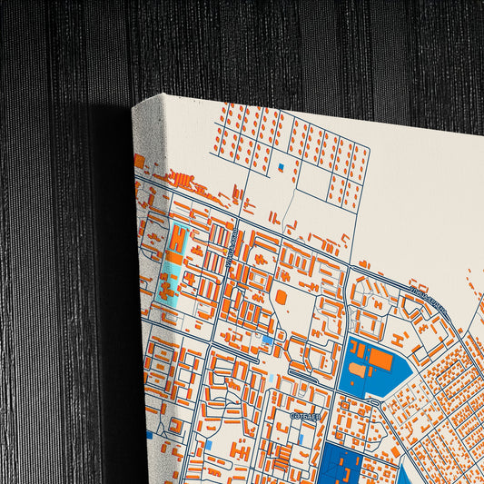 Satpayev Kazakhstan Colorful City Map Canvas Print Detail