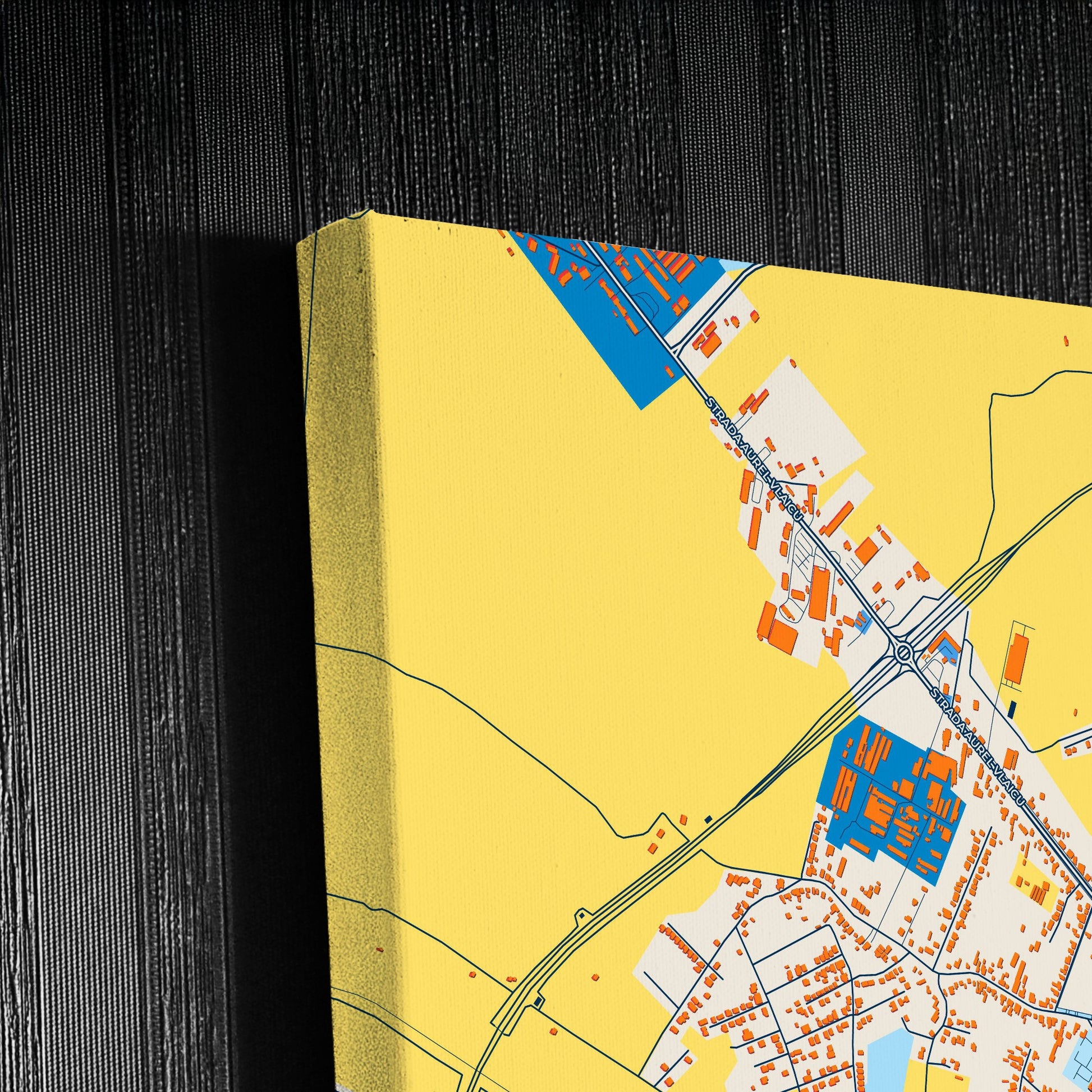 Satu Mare Romania Colorful City Map Canvas Print Detail