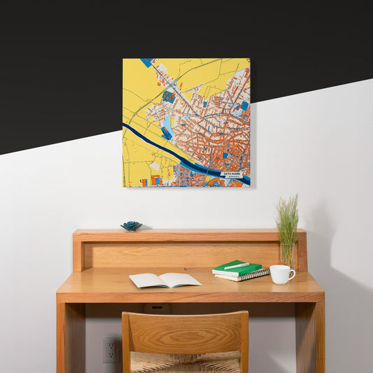 Satu Mare Romania Colorful City Map Canvas Print Scene