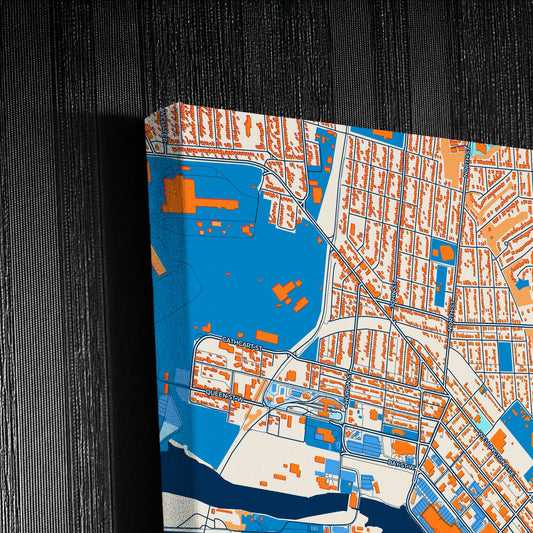 Sault Ste. Marie Canada Colorful City Map Canvas Print Detail