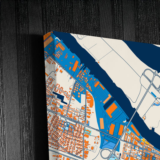 Savannah Georgia Colorful City Map Canvas Print Detail