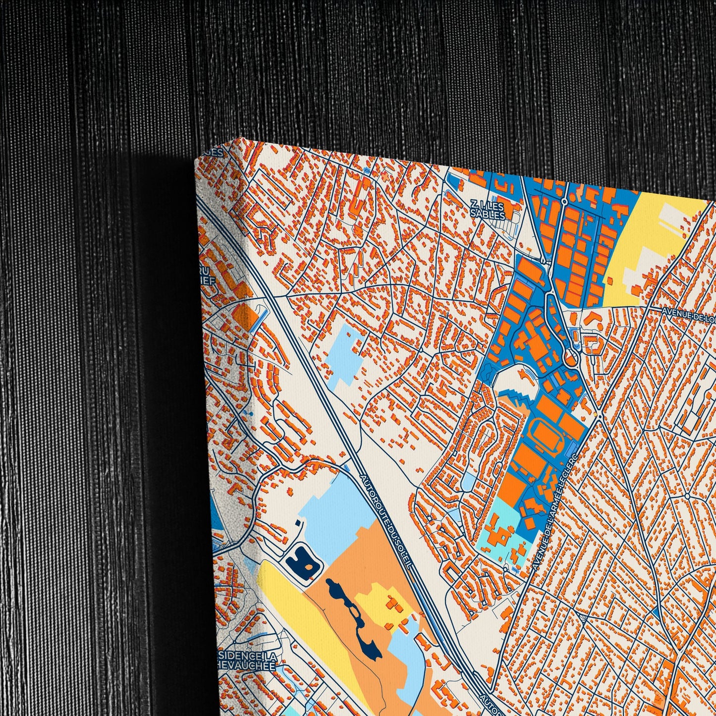 Savigny-Sur-Orge France Colorful City Map Canvas Print Detail