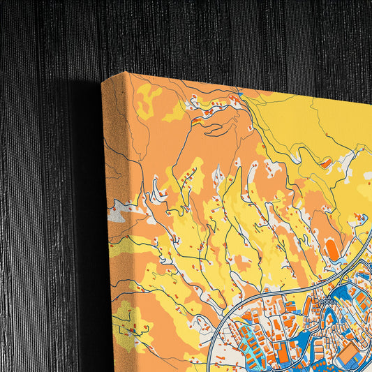 Savona Italy Colorful City Map Canvas Print Detail