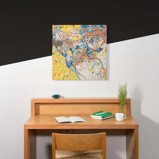Scandicci Italy Colorful City Map Canvas Print Scene