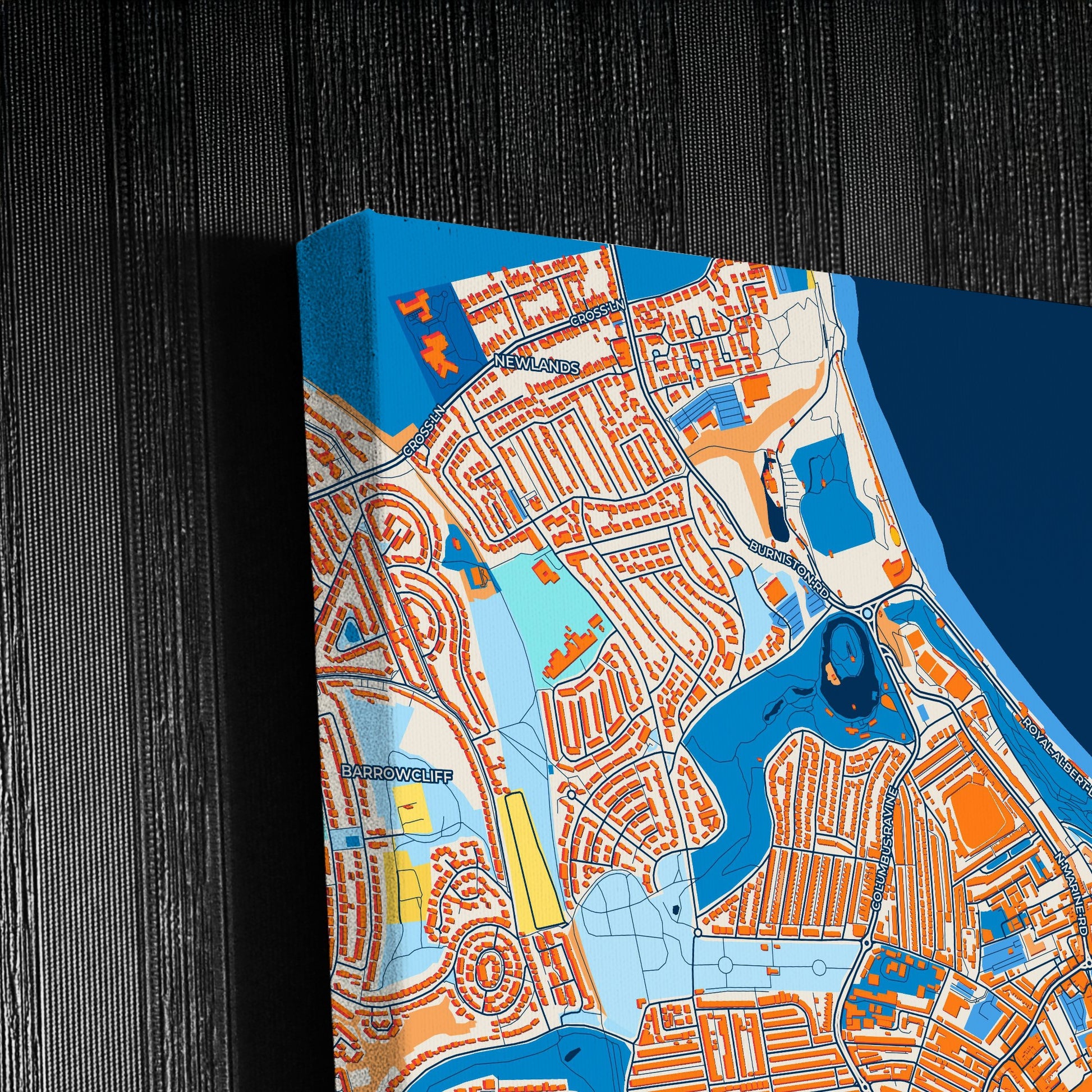 Scarborough England Colorful City Map Canvas Print Detail