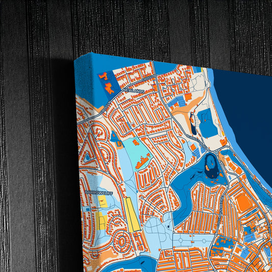 Scarborough England Colorful City Map Canvas Print Detail