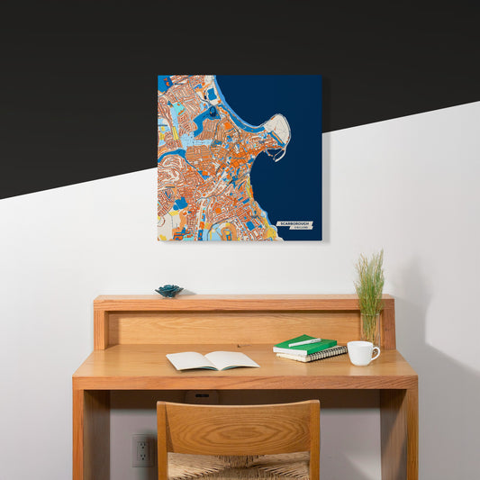 Scarborough England Colorful City Map Canvas Print Scene