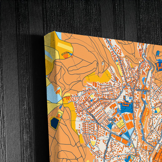 Schaffhausen Switzerland Colorful City Map Canvas Print Detail