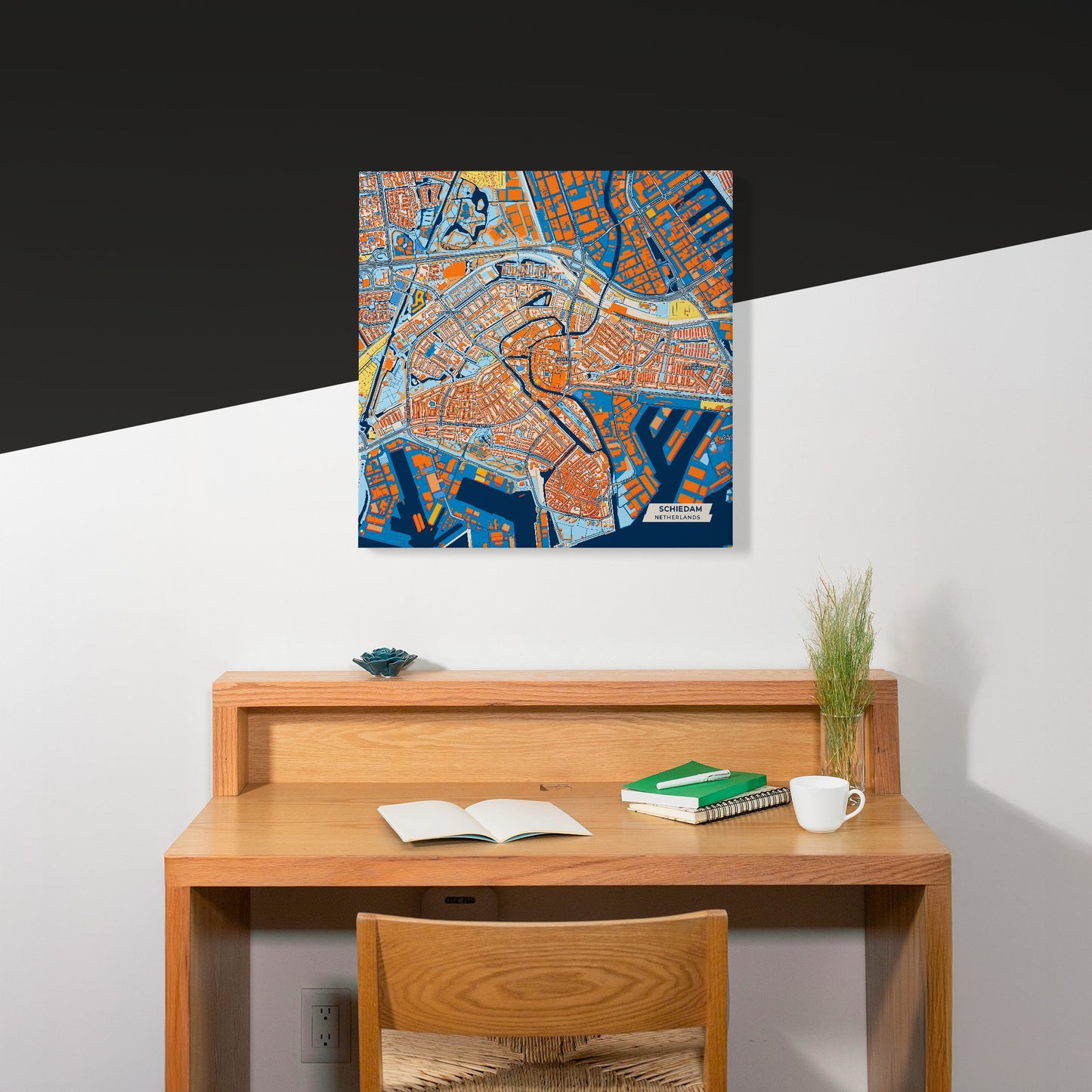 Schiedam Netherlands Colorful City Map Canvas Print Scene