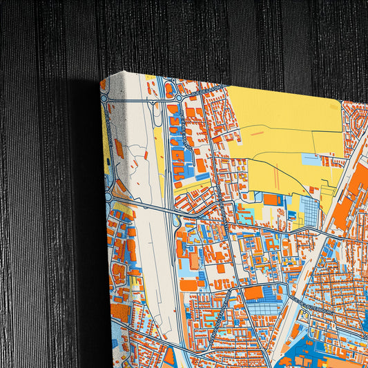 Schiltigheim France Colorful City Map Canvas Print Detail