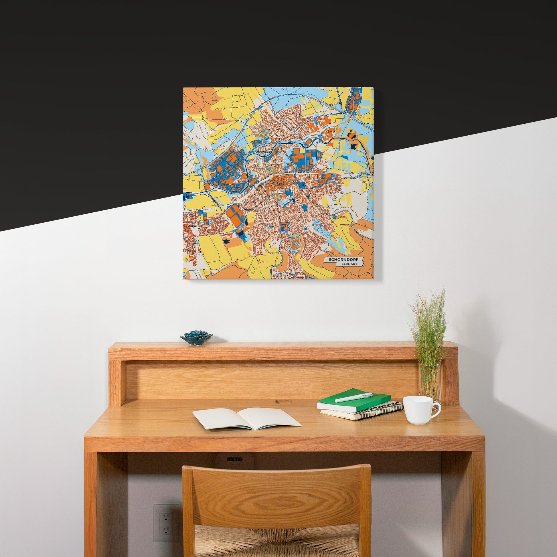 Schorndorf Germany Colorful City Map Canvas Print Scene