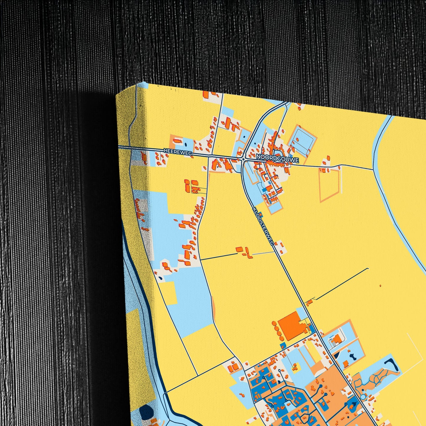 Schouwen-Duiveland Netherlands Colorful City Map Canvas Print Detail