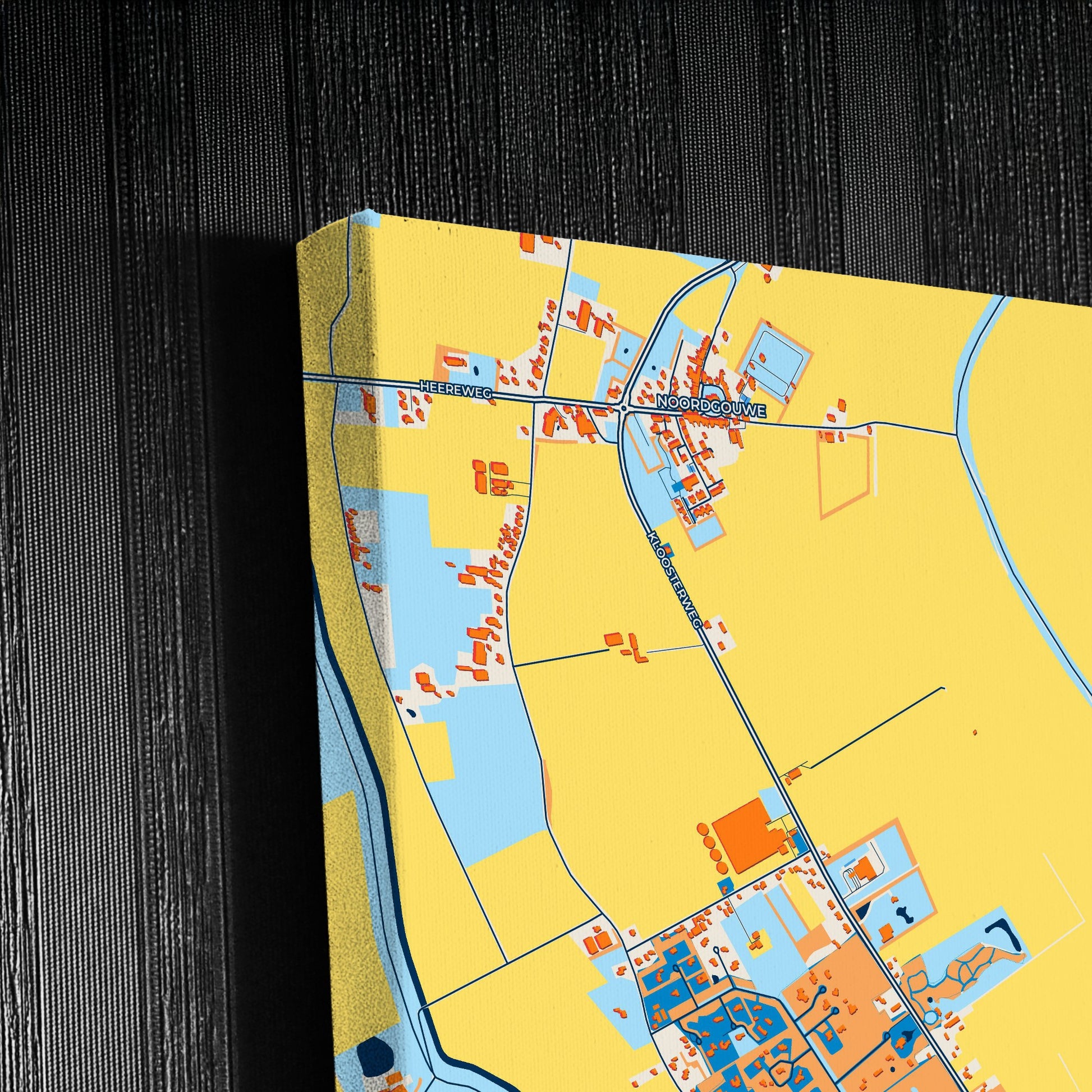 Schouwen-Duiveland Netherlands Colorful City Map Canvas Print Detail