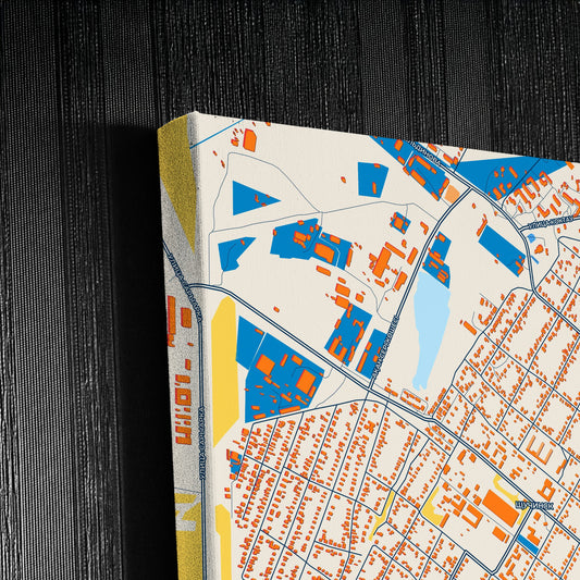 Schuchinsk Kazakhstan Colorful City Map Canvas Print Detail