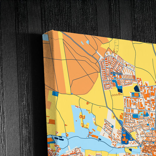 Schwabach Germany Colorful City Map Canvas Print Detail