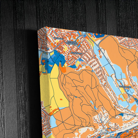 Schwäbisch Gmünd Germany Colorful City Map Canvas Print Detail