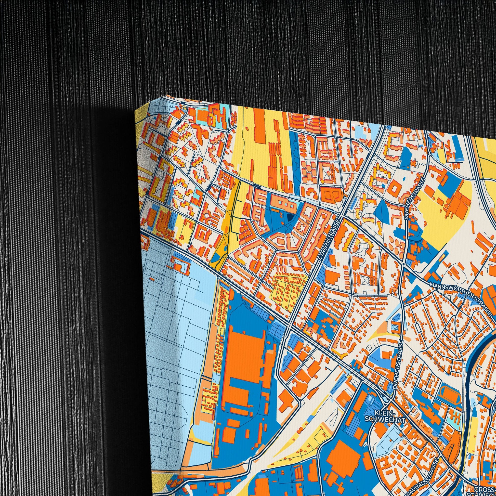 Schwechat Austria Colorful City Map Canvas Print Detail