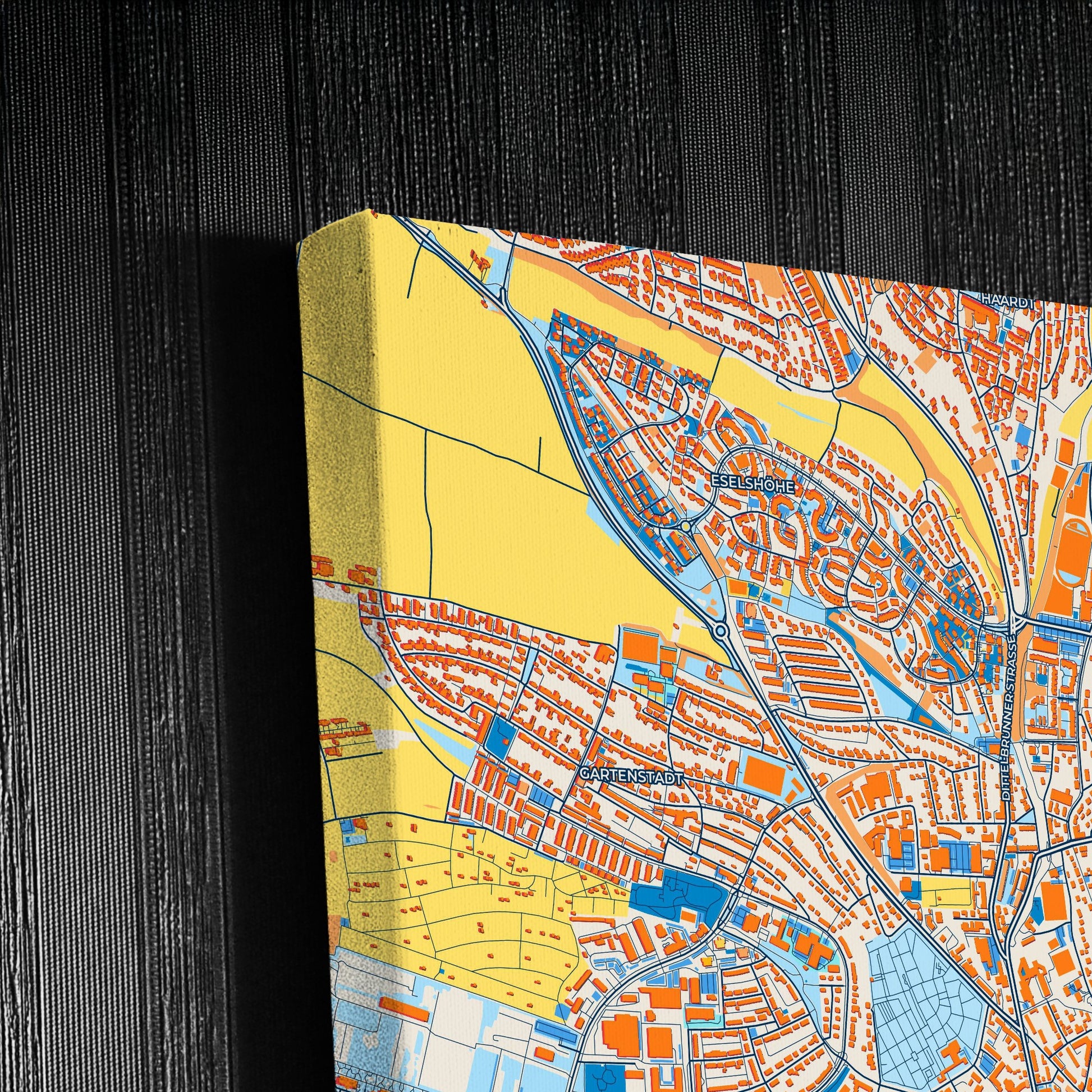 Schweinfurt Germany Colorful City Map Canvas Print Detail