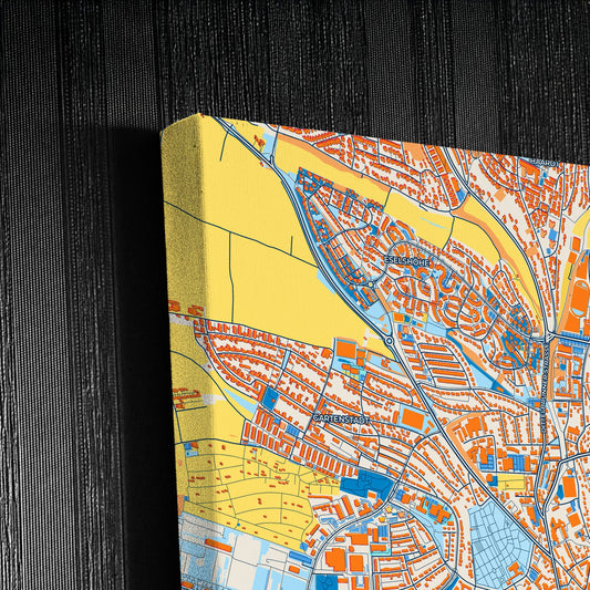 Schweinfurt Germany Colorful City Map Canvas Print Detail