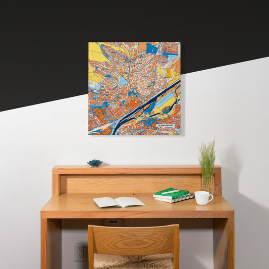 Schweinfurt Germany Colorful City Map Canvas Print Scene