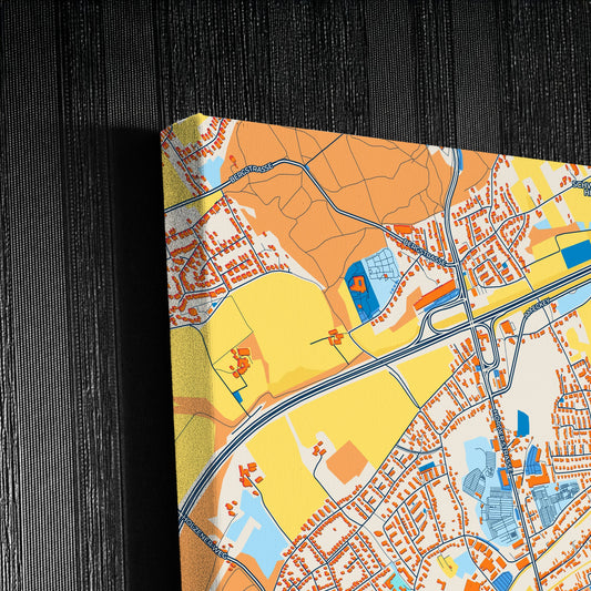 Schwerte Germany Colorful City Map Canvas Print Detail
