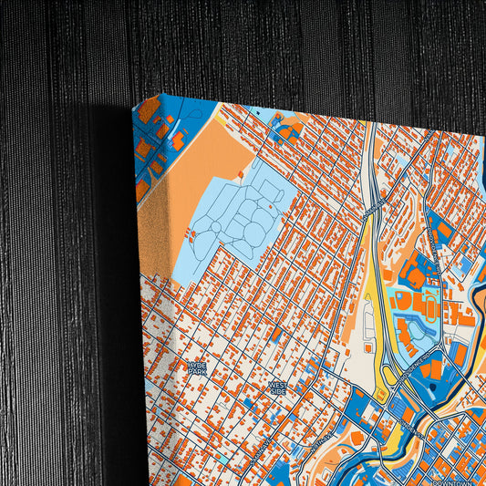 Scranton Pennsylvania Colorful City Map Canvas Print Detail