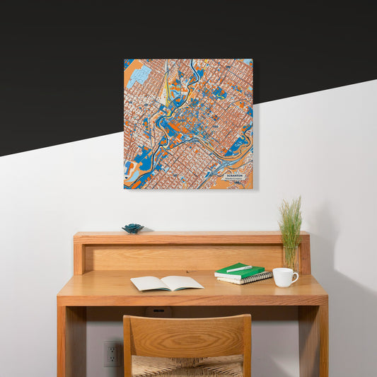 Scranton Pennsylvania Colorful City Map Canvas Print Scene