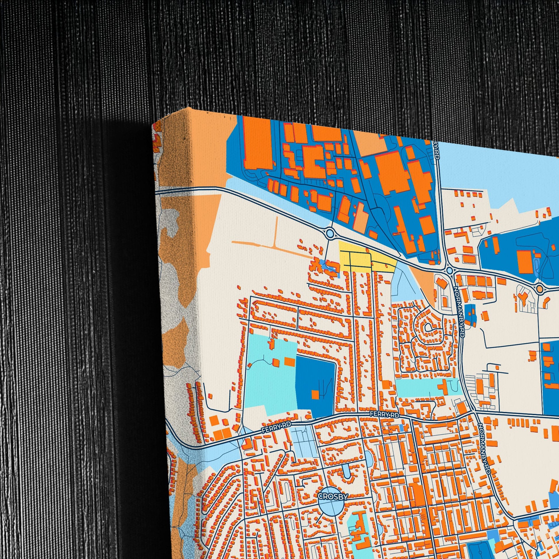 Scunthorpe England Colorful City Map Canvas Print Detail