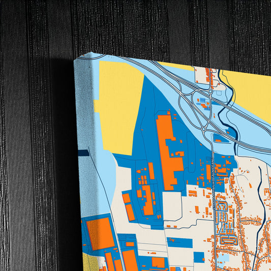 Sebeș Romania Colorful City Map Canvas Print Detail