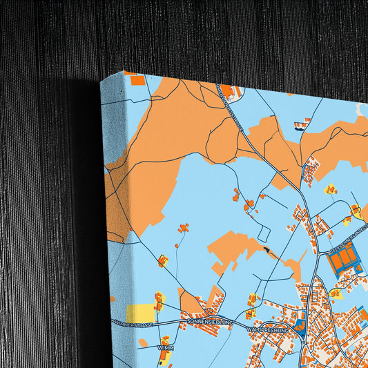 Seekirchen Am Wallersee Austria Colorful City Map Canvas Print Detail