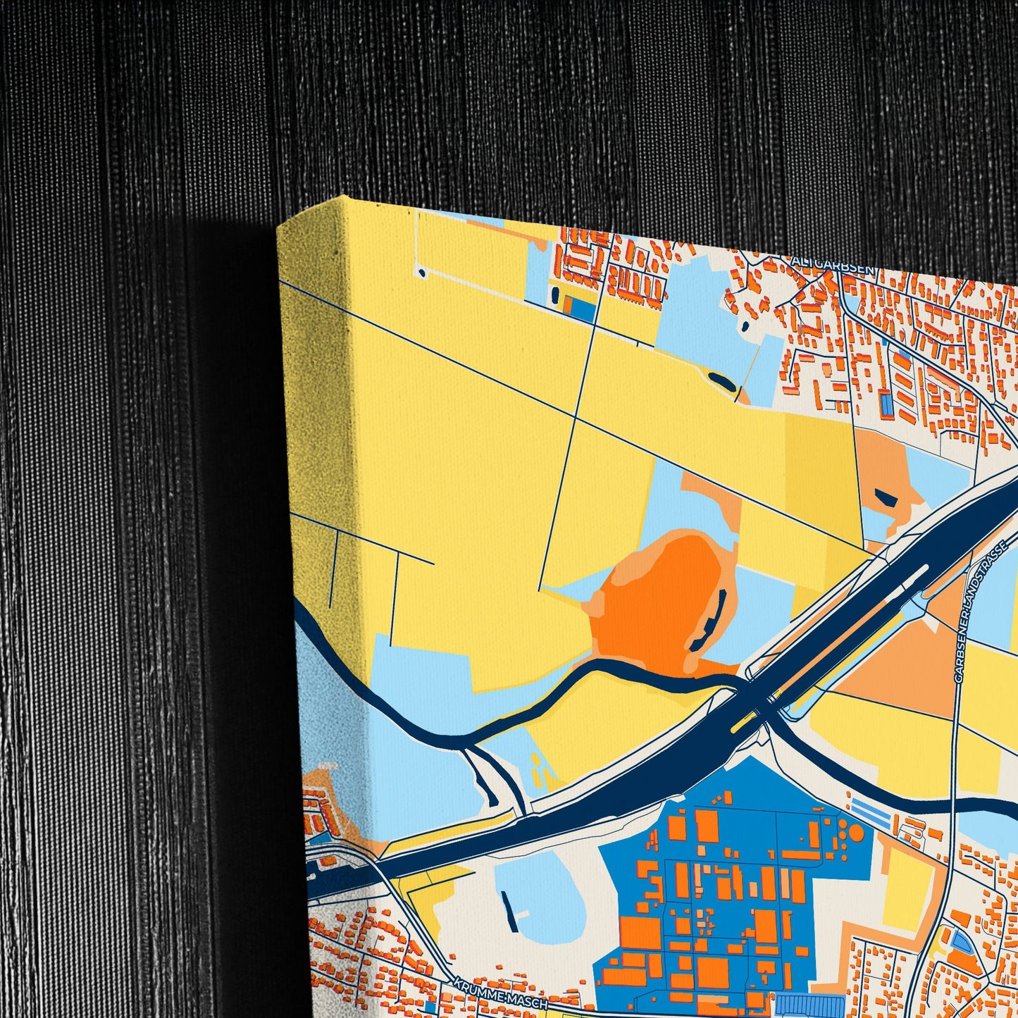 Seelze Germany Colorful City Map Canvas Print Detail