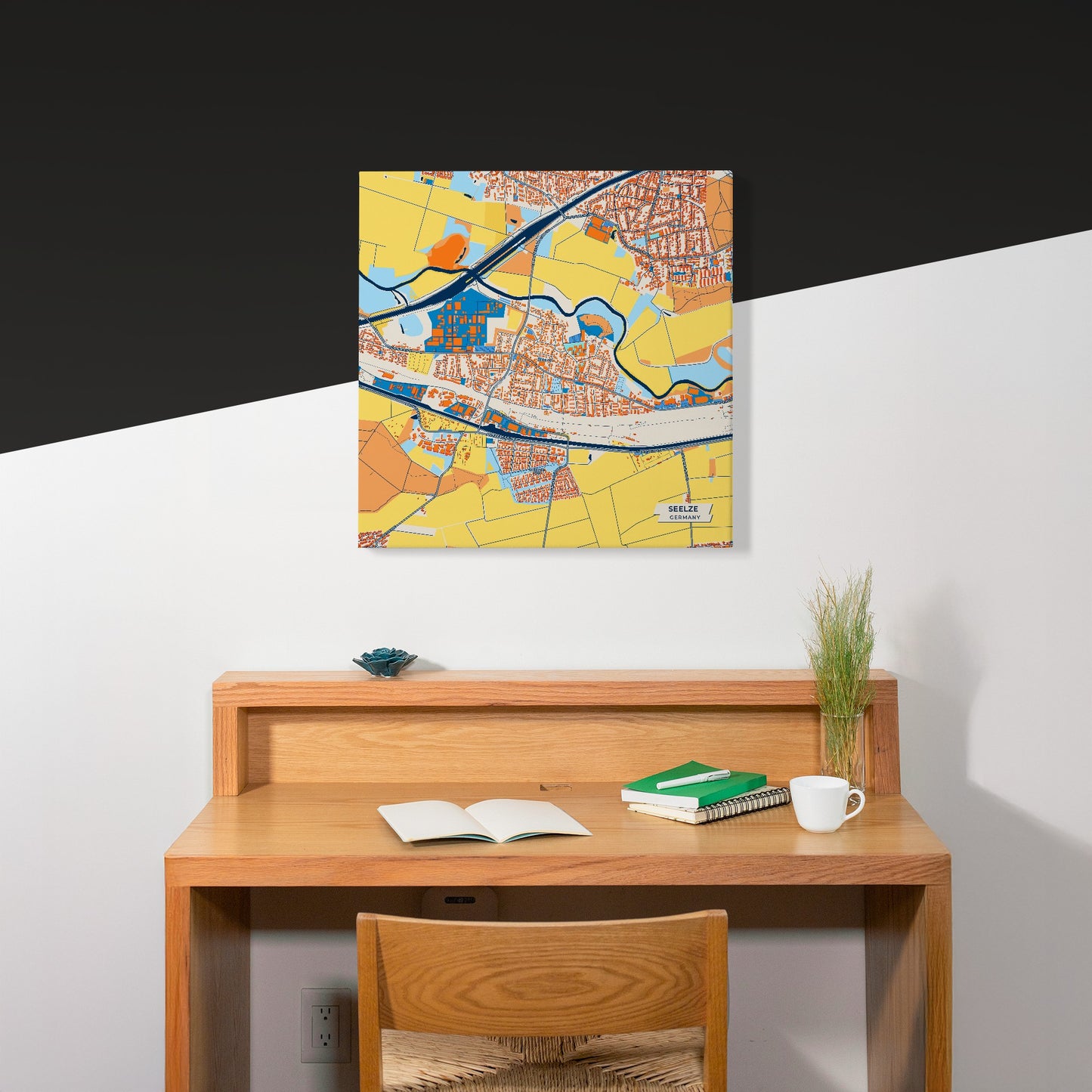 Seelze Germany Colorful City Map Canvas Print Scene