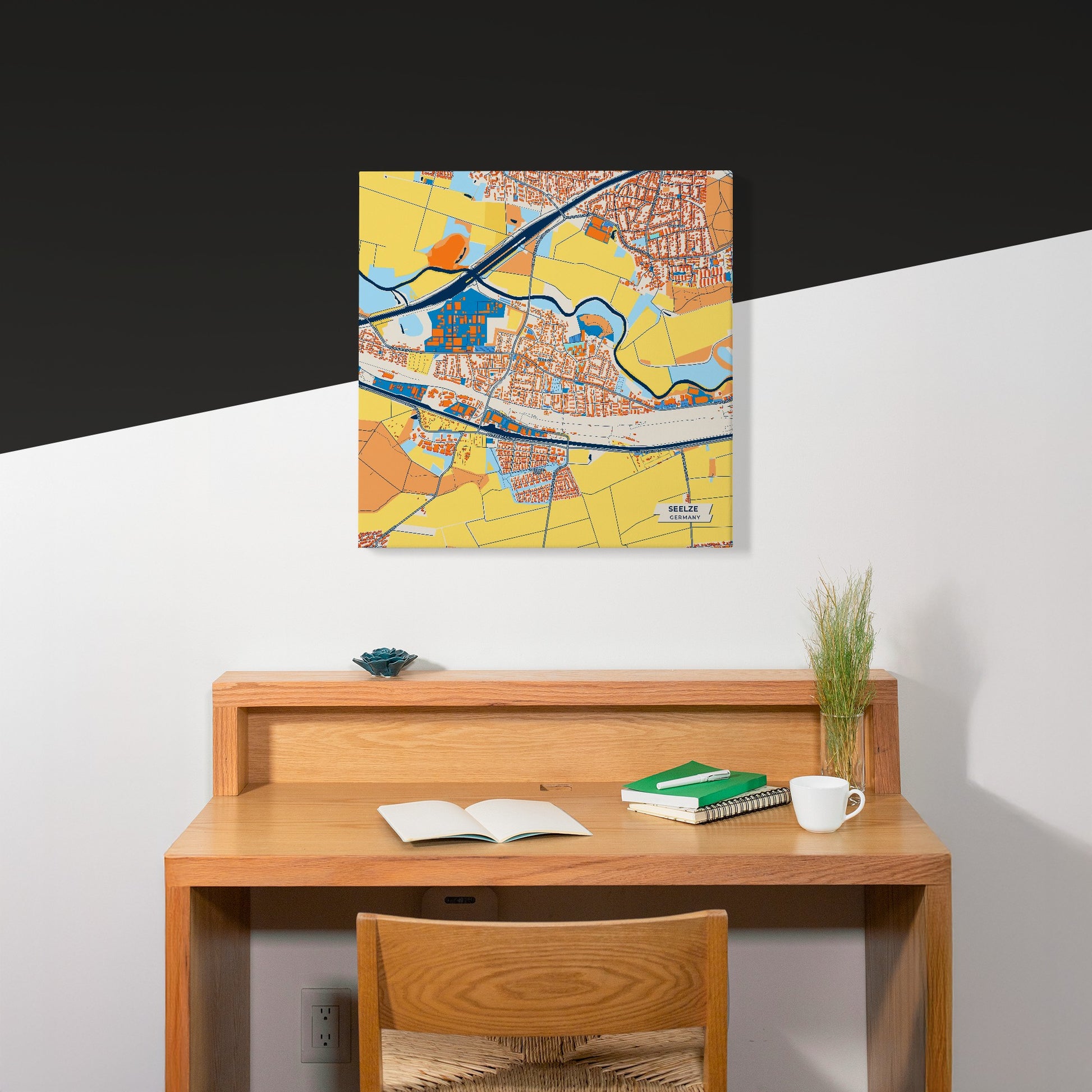 Seelze Germany Colorful City Map Canvas Print Scene