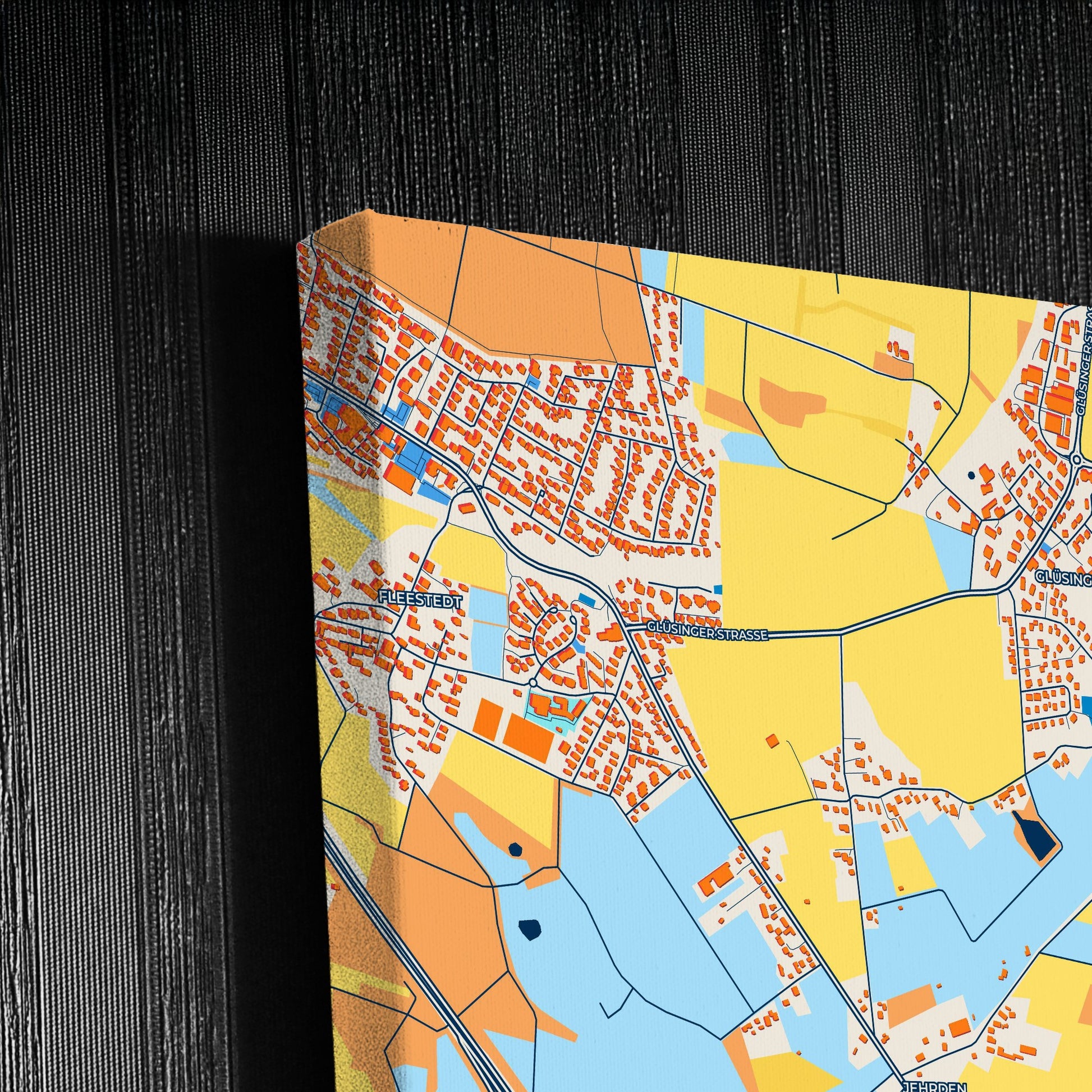 Seevetal  Germany Colorful City Map Canvas Print Detail