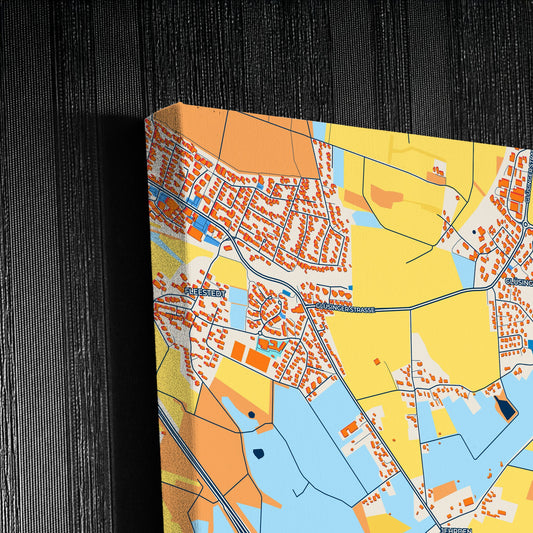 Seevetal  Germany Colorful City Map Canvas Print Detail