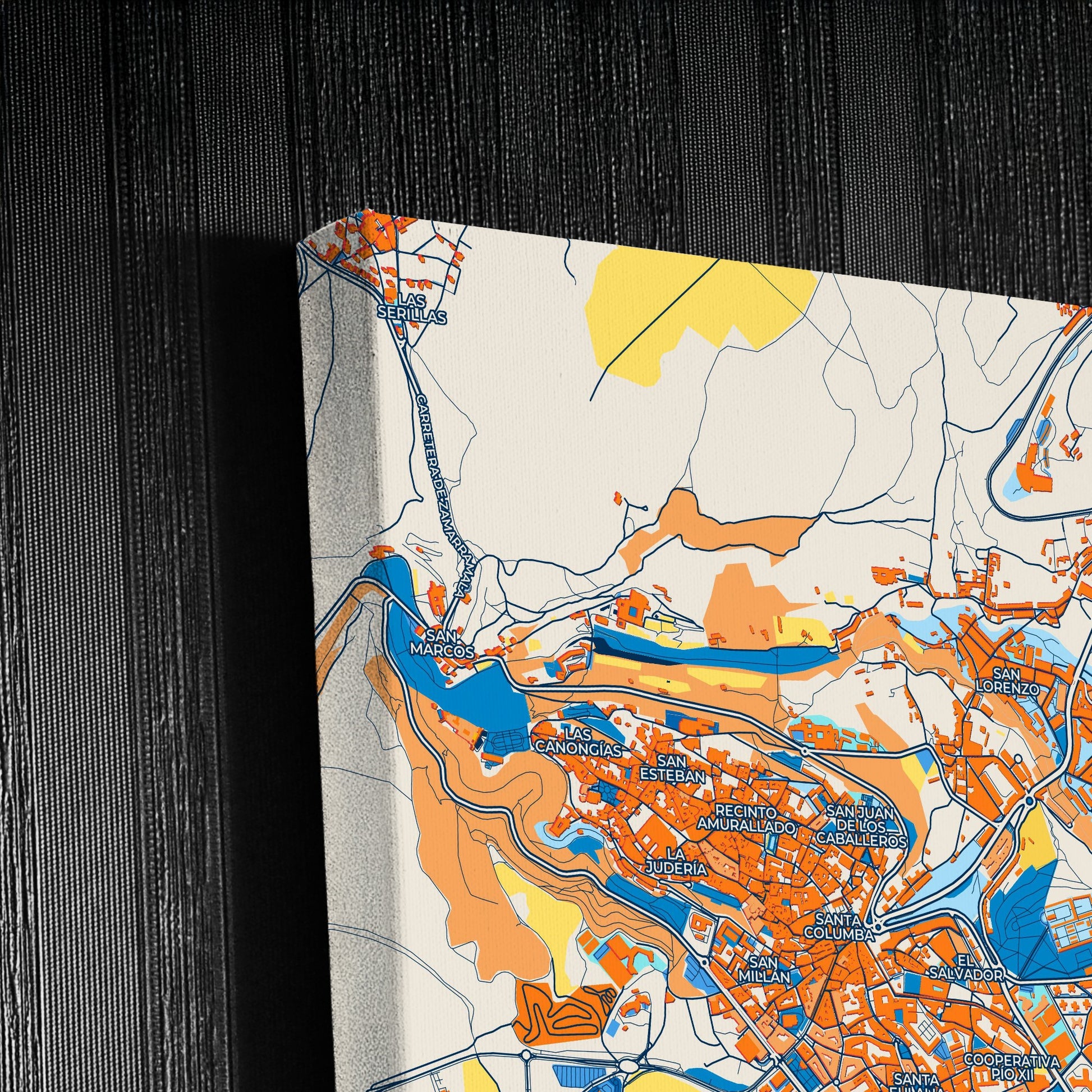 Segovia Spain Colorful City Map Canvas Print Detail