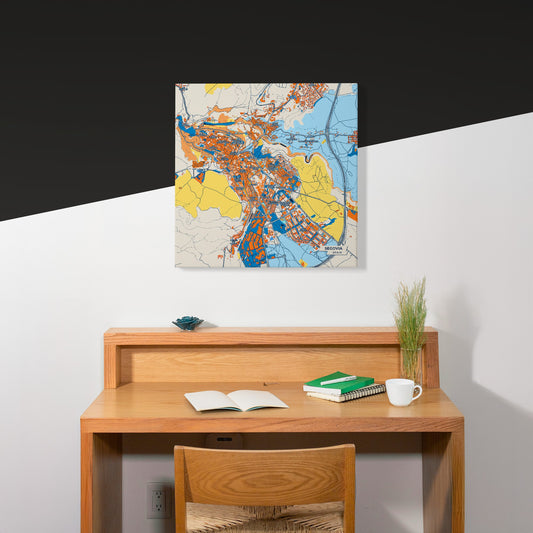 Segovia Spain Colorful City Map Canvas Print Scene