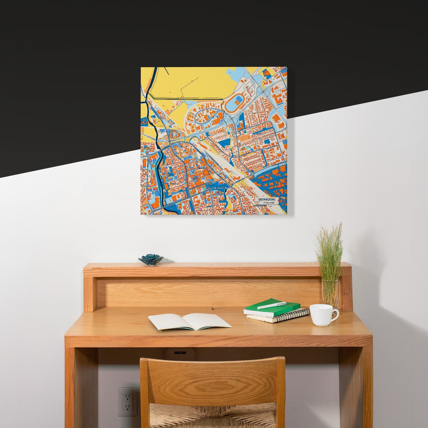 Seinäjoki Finland Colorful City Map Canvas Print Scene