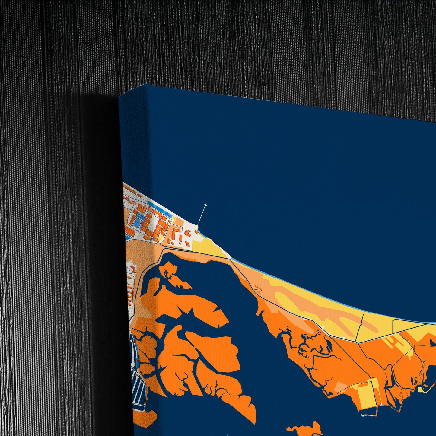 Seixal Portugal Colorful City Map Canvas Print Detail