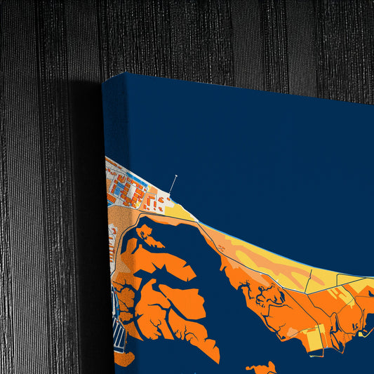 Seixal Portugal Colorful City Map Canvas Print Detail