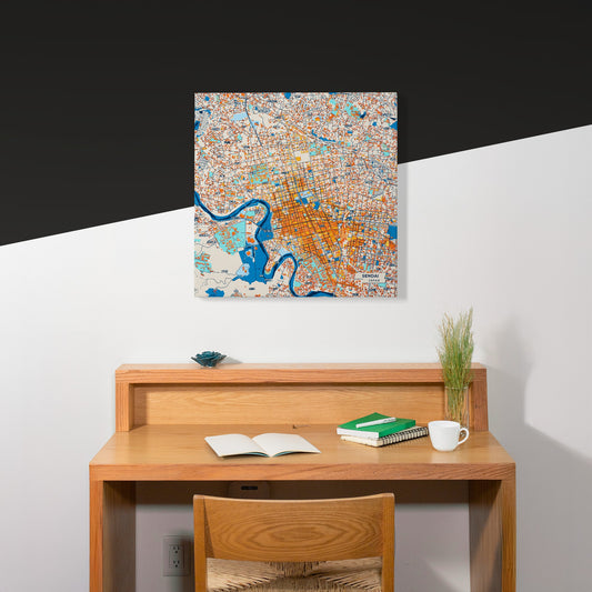 Sendai Japan Colorful City Map Canvas Print Scene