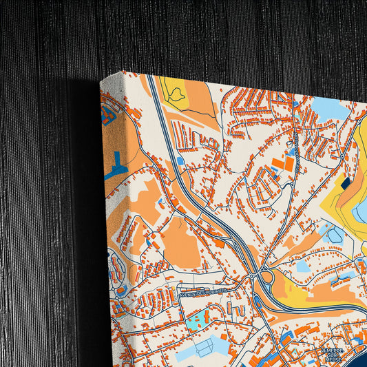 Seraing Belgium Colorful City Map Canvas Print Detail
