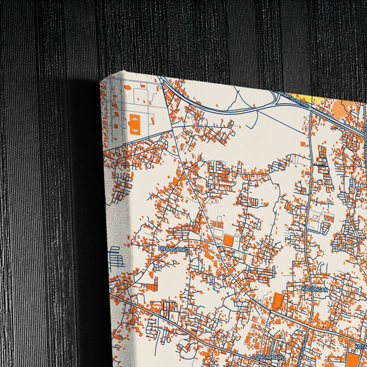 Serang Indonesia Colorful City Map Canvas Print Detail