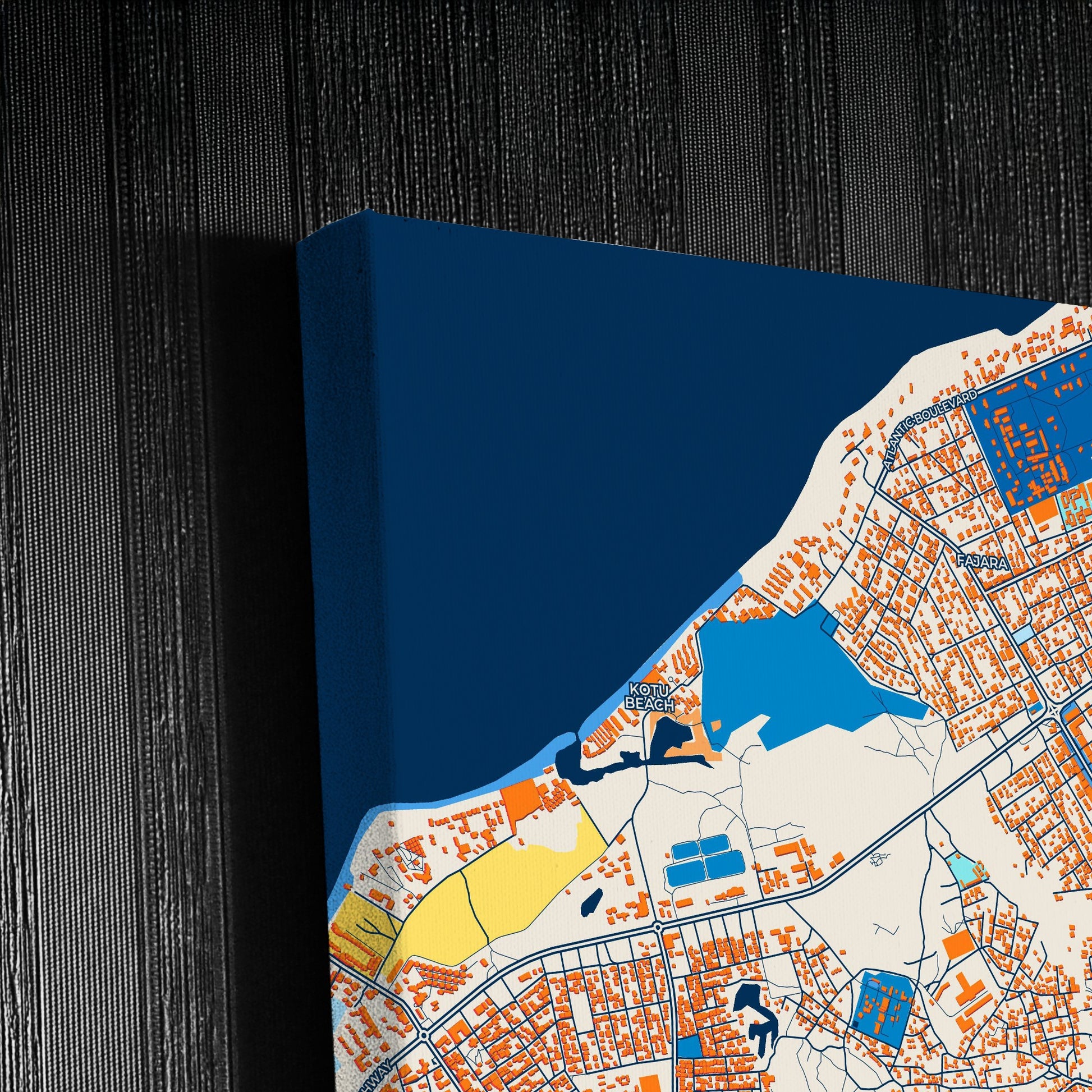 Serekunda Gambia Colorful City Map Canvas Print Detail