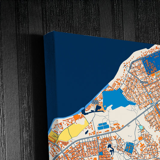 Serekunda Gambia Colorful City Map Canvas Print Detail