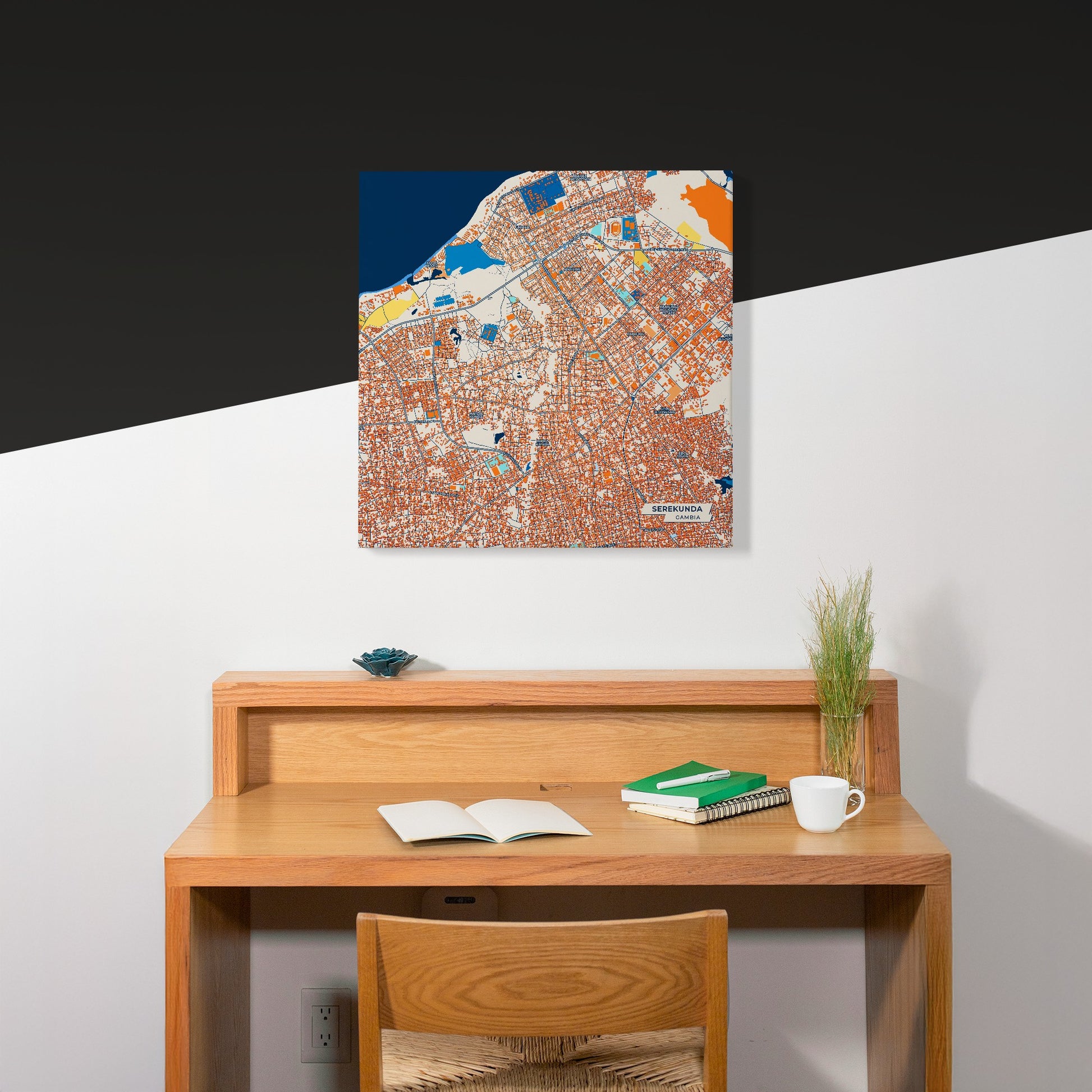 Serekunda Gambia Colorful City Map Canvas Print Scene