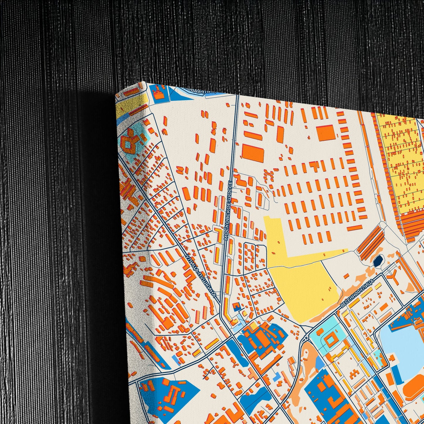 Серпуховский Russia Colorful City Map Canvas Print Detail