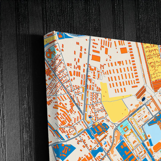 Серпуховский Russia Colorful City Map Canvas Print Detail